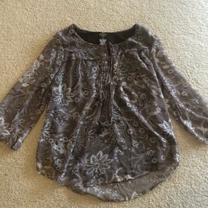 St John’s Bay Small chiffon top brown/cream print